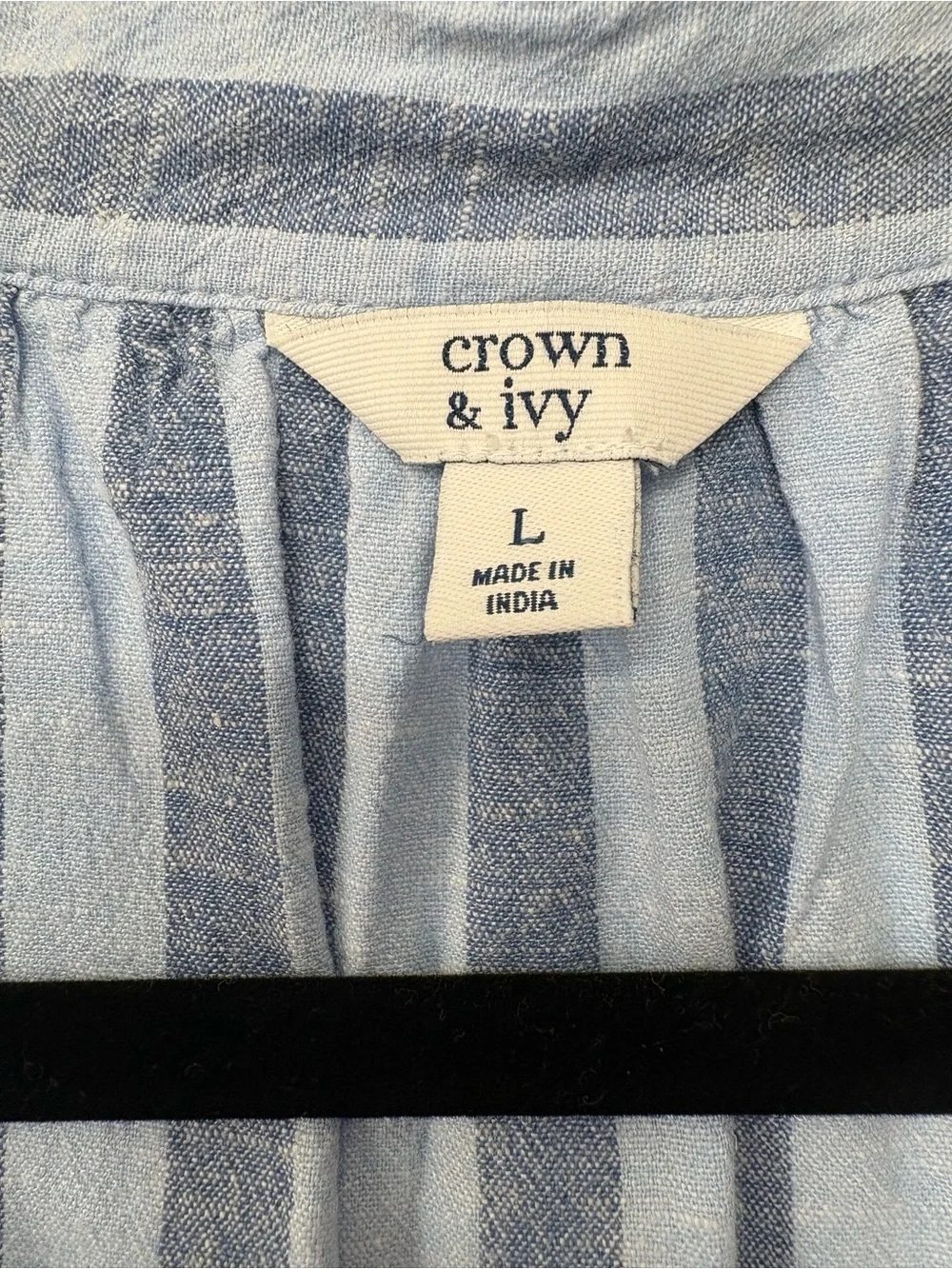 crown & ivy Light Blue and Navy Striped Sleeveless Tunic - Picture 2 of 4